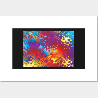 Vibrant Abstract Splash Orange Posters and Art